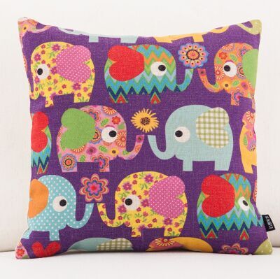 Decorative pattern circle fresh small pillow cute cartoon cushion sofa fluid pillow linen animal throw pillows
