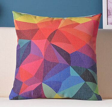 Geometry colorful printedpillow linen cushion abstract brief north european style cushion sofa throw pillow