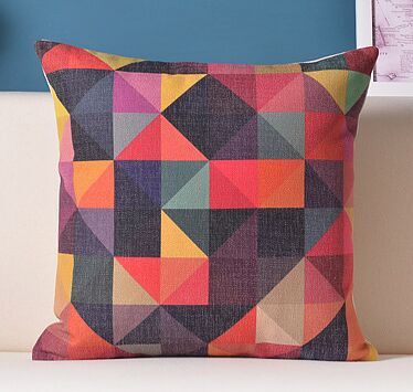 Geometry colorful printedpillow linen cushion abstract brief north european style cushion sofa throw pillow