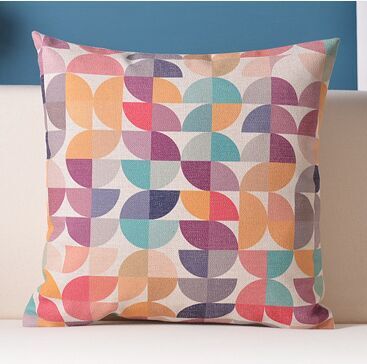 Geometry colorful printedpillow linen cushion abstract brief north european style cushion sofa throw pillow