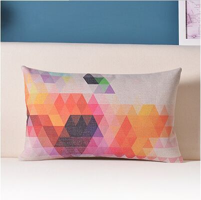 Geometry colorful printedpillow linen cushion abstract brief north european style cushion sofa throw pillow