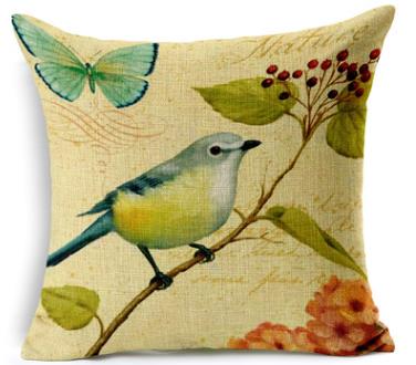 Small hand-painted flowers and butterflies fresh linen sofa cushion car cushion style soft cushion throw pillow seat cushion