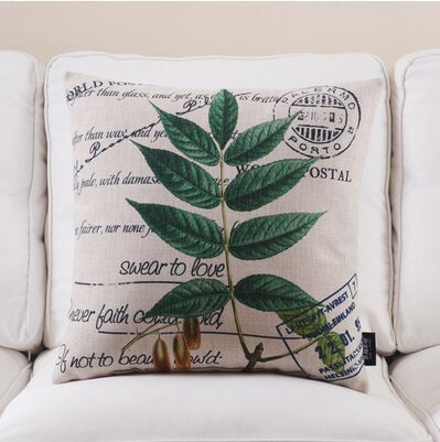 Green plant of leaves pillow massifs fluid flowers and cushion american style sofa throw pillows