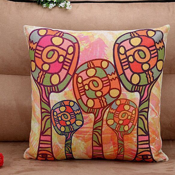 Modern Retro Japanese Nail Landscape Pillow Cushion cover Cotton Pillow case office