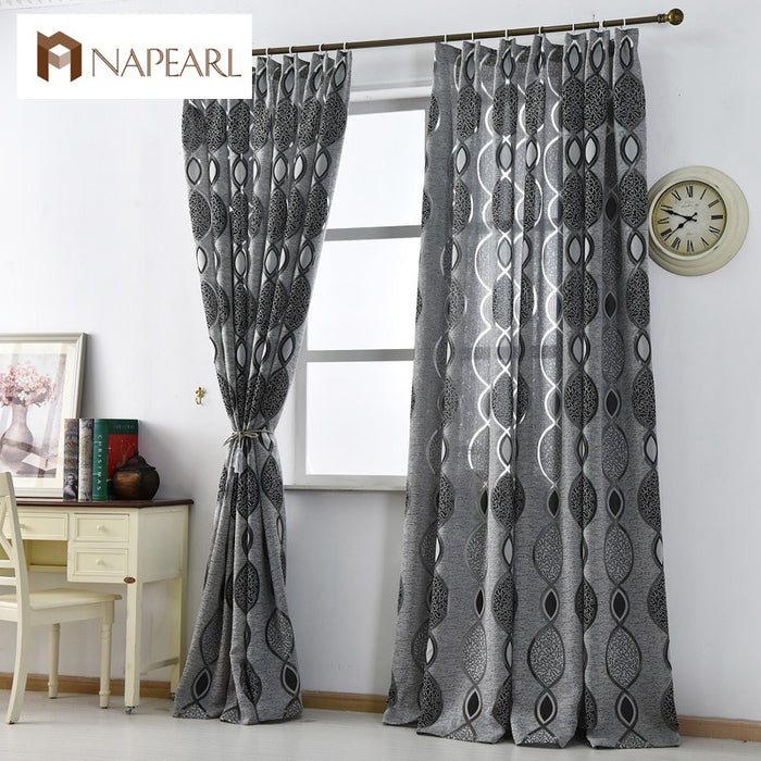 Modern curtain home decoration living room curtains window fabric black ready luxury curtain window treatments brand new fashion