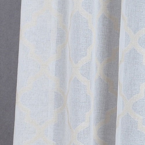Modern geometric faux linen curtain semi-sheer jacquard kitchen short curtains bedroom living room curtains window treatments