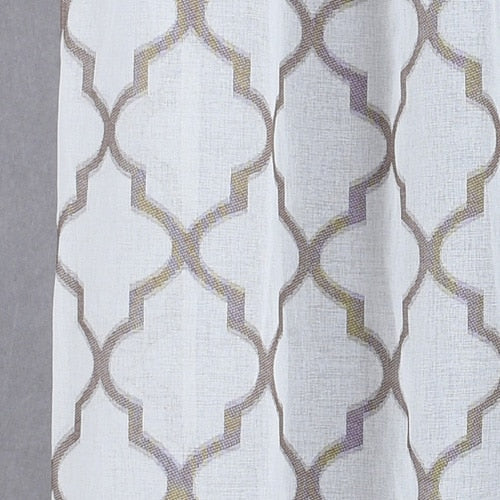Modern geometric faux linen curtain semi-sheer jacquard kitchen short curtains bedroom living room curtains window treatments