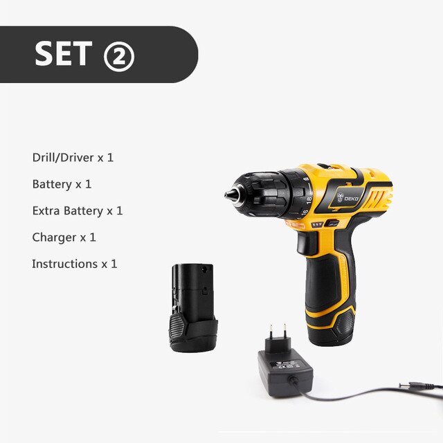 DEKO GCD10.8DU3 10.8V DC  Household Lithium-Ion Battery Cordless Drill