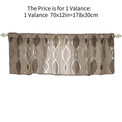 Jacquard short curtain valance kitchen curtain home living room door balcony window treatment modern curtain geometrics
