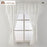 Short curtain valance kitchen window small organza jacquard fabrics black white beige sheer curtain panel tulle window treatment