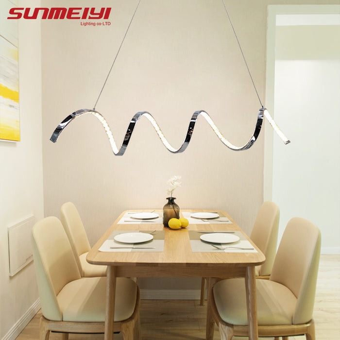 Modern LED Crystal Aluminum Pendant Lights Rotate Design lampara colgante Dining room Living room Lighting Luminarias