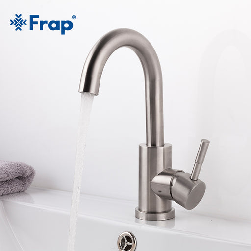 Frap New 1 set Bathroom Basin Mixer 304 Stainless Steel Body Basin Faucets Cold & Hot Water Basin Mixer Home Improvement Y10026