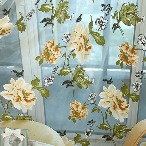 NAPEARL New classical classic flower curtain window screening customize finished products purple tulle curtain