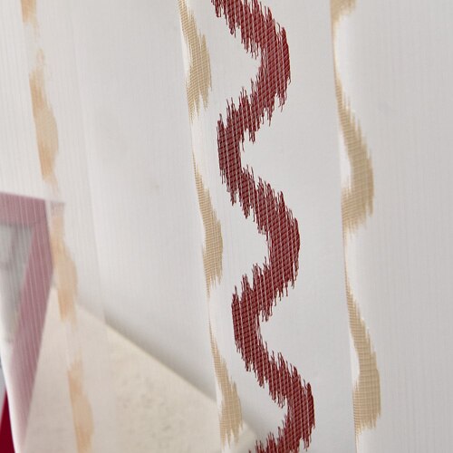 NAPEARL Stirped tulle curtains modern window treatments white sheer fabrics ready made jacquard kitchen door curtains balcony