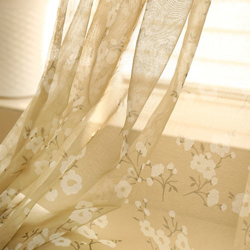 NAPEARL Fresh flowers green curtain Korea living room bedroom fabrics children room window treatment modern kitchen curtain door