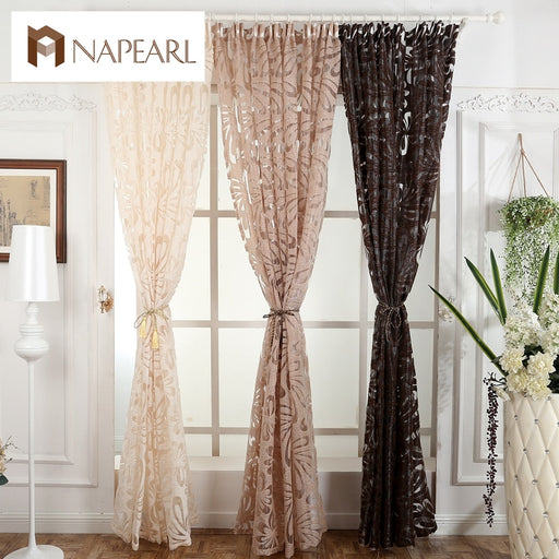 NAPEARL Modern fashion curtain panel decorative curtains jacquard gray curtains window curtain for bedroom