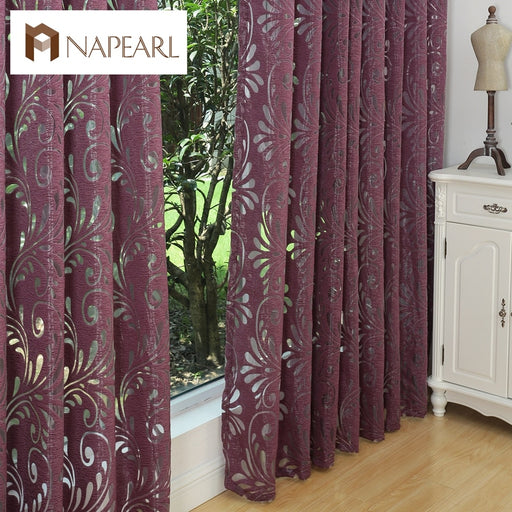 Ready made semi-blackout curtains blind panel fabrics for window purple curtains living room window treatment purple black white