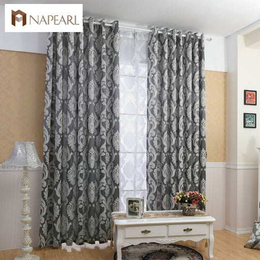 NAPEARL Curtain window living room jacquard fabrics luxury semi-blackout curtains panel living room curtains short black curtain