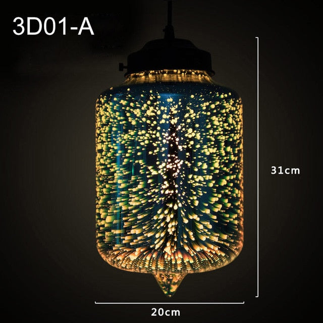 Shiny 3D LED Pendant Lights lustre pendente For Bar Living room Kitchen Modern Glass Industrial Lamp decoracao para casa