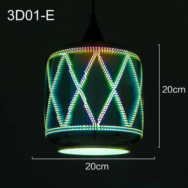 Shiny 3D LED Pendant Lights lustre pendente For Bar Living room Kitchen Modern Glass Industrial Lamp decoracao para casa