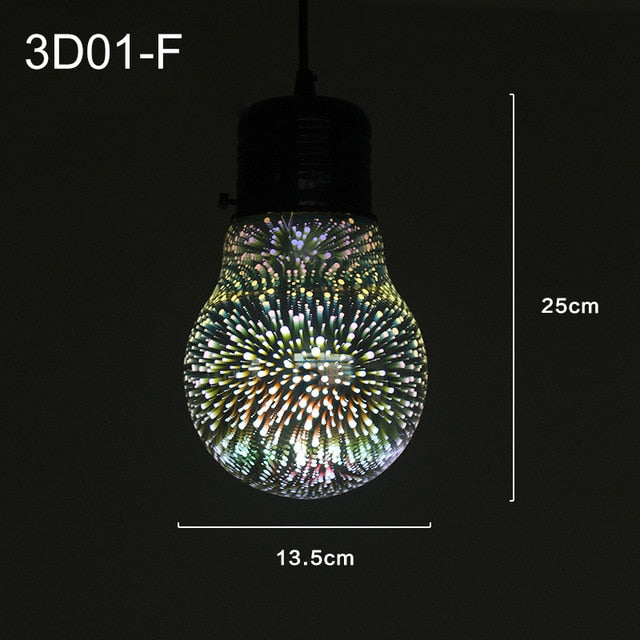 Shiny 3D LED Pendant Lights lustre pendente For Bar Living room Kitchen Modern Glass Industrial Lamp decoracao para casa
