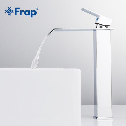 Frap New Arrival Waterfall Faucet Brass Bathroom Faucet Bathroom Basin Faucet Tall Mixer Tap Hot & Cold Sink Faucet Y10145