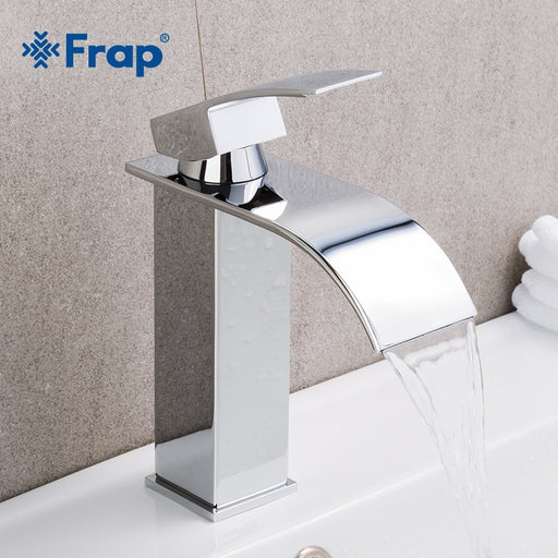 Frap Hot Sale Basin Vanity Sink Faucet Single Handle Waterfall Bathroom Mixer Deck Mounted Hot & Cold Water Sink Faucet Y10148