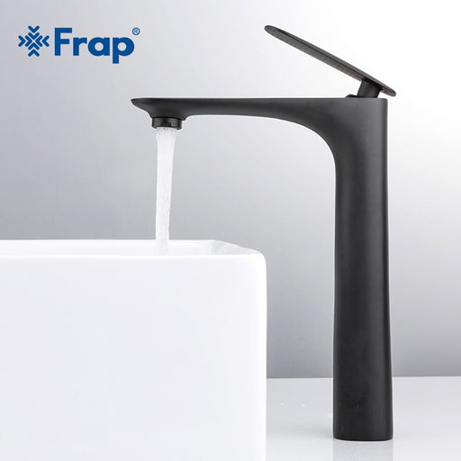 Frap Black Brass Basin Faucet Single Handle Waterfall Basin Mixer Tap Hot & Cold Bathroom Faucets Sink Waterfall Faucet Y10043
