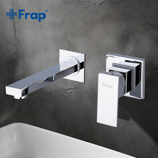 FRAP Single Handle Basin Faucets Wall Mounted Waterfall Sink Faucet Surface Chrome Finished Bathroom Mixer Tap Hidden Tap Y10052