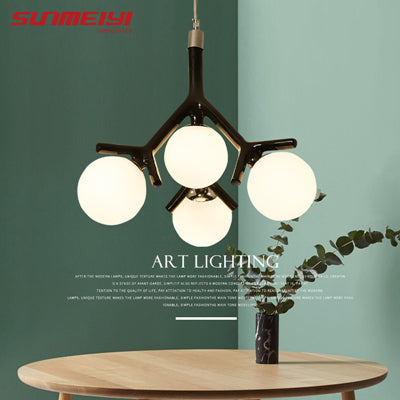 Modern LED Pendant Lights New lustre pendente For Living room Kitchen Glass Ball Pendant Light Dining Lamp suspension led
