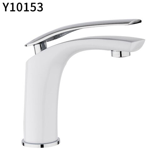Frap  4 colors bath Basin Faucet Bathroom Faucets taps Solid White black Brass Cold & Hot Water Single Handle Sink Tap Mixer