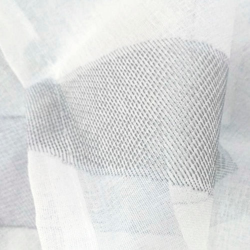 NAPEARL Classic Textured Striped Curtain Textured Weave Drapes Cheap Soft Pure White Tulle Sheer Yarn Curtains for Bedroom