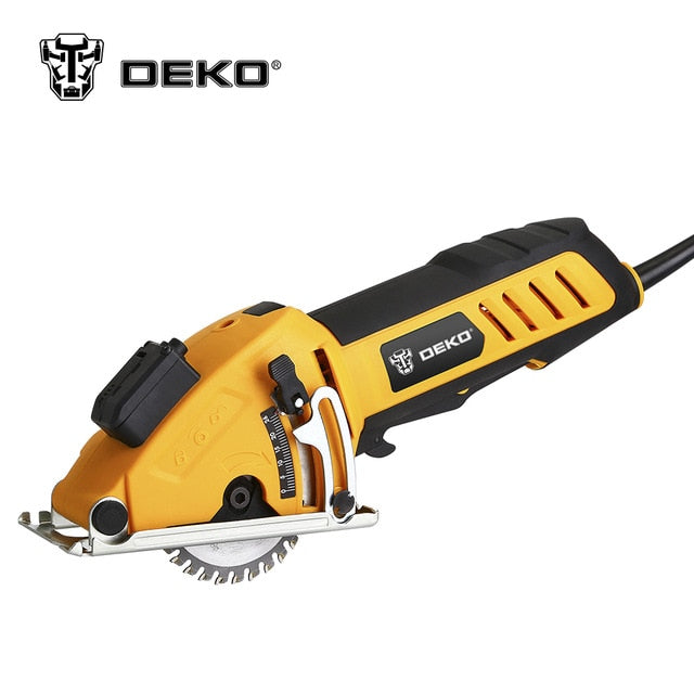 DEKO Mini Circular Saw Power Tools with Laser, 4 Blades, Dust passage, Allen key, Auxiliary handle, BMC BOX Electric Saw