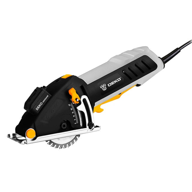 DEKO Mini Circular Saw Power Tools with Laser, 4 Blades, Dust passage, Allen key, Auxiliary handle, BMC BOX Electric Saw