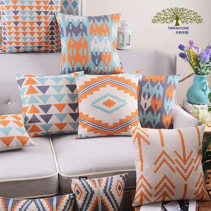 Wood massifs geometry fluid pillow cushion color block sofa office cushion