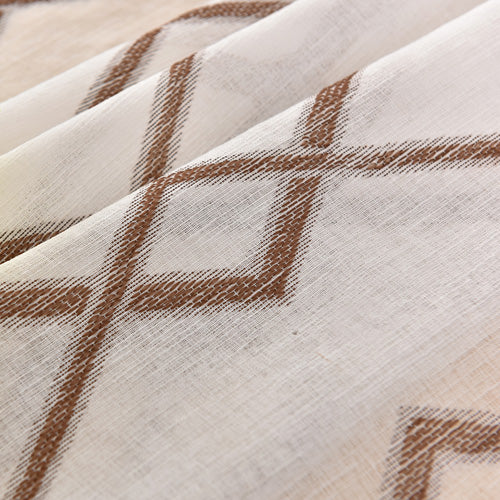 NAPEARL Ready Made Short Window Curtains for Bedroom Geometric Single Panel Drapery window Cheap Kitchen Curtains Elegant Window