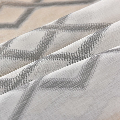 NAPEARL Ready Made Short Window Curtains for Bedroom Geometric Single Panel Drapery window Cheap Kitchen Curtains Elegant Window