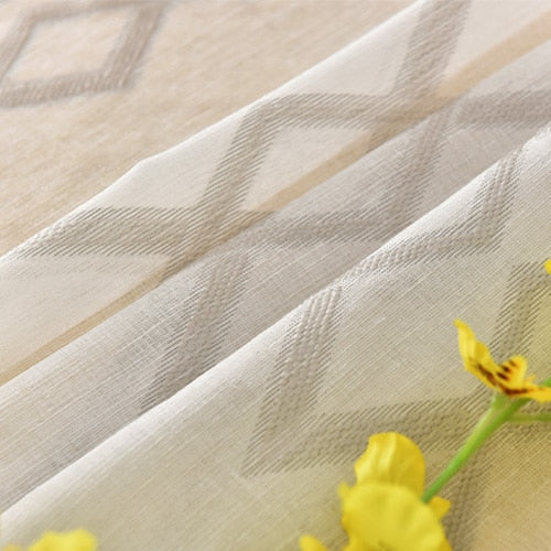NAPEARL Ready Made Short Window Curtains for Bedroom Geometric Single Panel Drapery window Cheap Kitchen Curtains Elegant Window