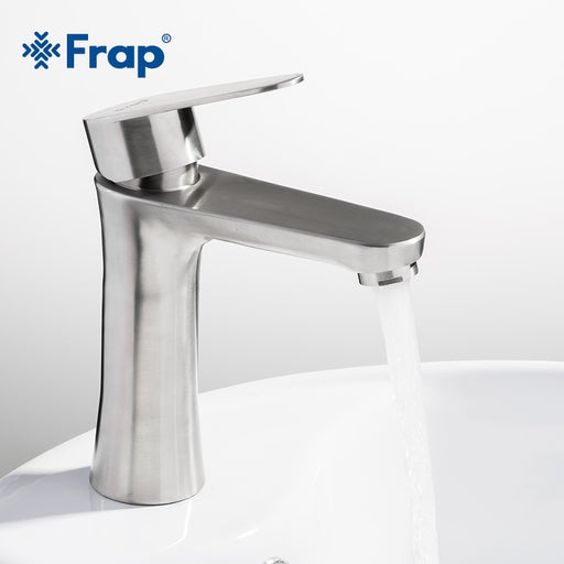 Frap new 304 stainless steel Brushed bath Basin Faucet Sink Mixer Taps Vanity Hot and Cold Water mixerBathroom Faucets F1048