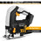 DEKO 20V Cordless Jig Saw LED light Adjustable Speed Electric Saw with 6 Pieces Blades, Metal Ruler, Allen Wrench