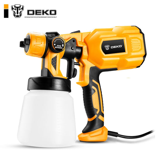 DEKO DKCX01 Spray Gun, 550W 220V High Power Home Electric Paint Sprayer, 3 Nozzle Easy Spraying and Clean Perfect for Beginner