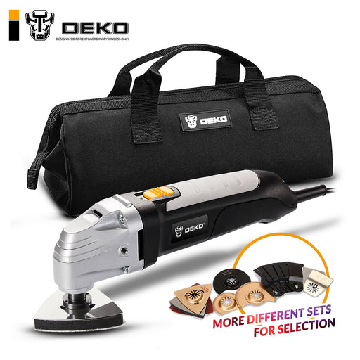 DEKO 110V/220V Variable Speed Electric Multifunction Oscillating Tool Kit Multi-Tool Power Tool Electric Trimmer Saw Accessories