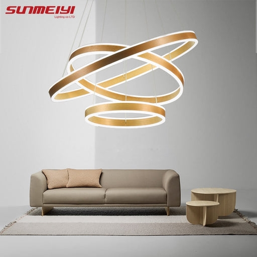 New Modern 3 Circle rings LED Pendant Lights For Living Room Dining room LED Lustre Pendant Lamp Hanging Ceiling luminaire