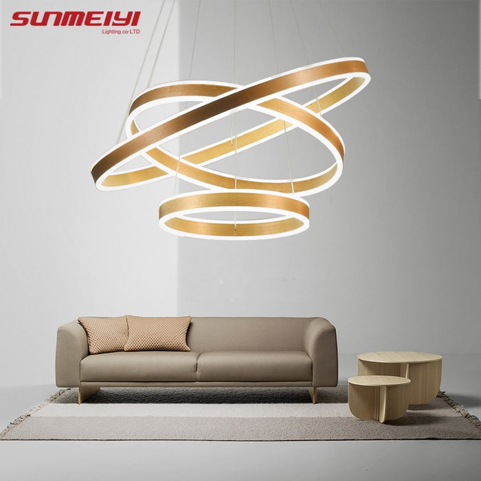 New Modern 3 Circle rings LED Pendant Lights For Living Room Dining room LED Lustre Pendant Lamp Hanging Ceiling luminaire