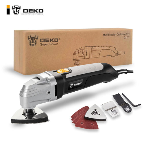 DEKO 110V/220V Variable Speed Electric Multifunction Oscillating Tool Kit Multi-Tool Power Tool Home Tool With Seven Accessories