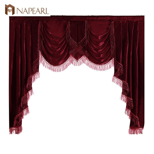 NAPEARL Luxury Valance Curtains Short Solid Color Drops For Bedroom European Style Semi Shade Fabric Elegant Panel Decor Rustic