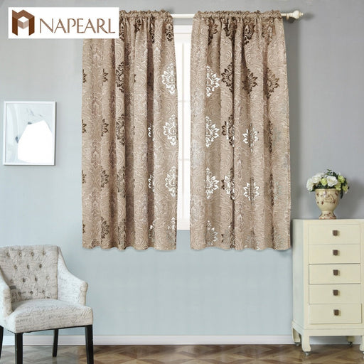 NAPEARL Short semi-blackout curtains for kitchen window brown curtains custom made Home Textiles window shades single panel