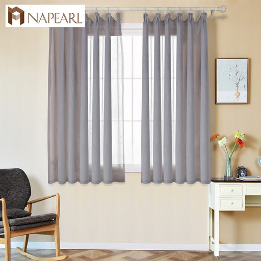 NAPEARL European style short curtains screens for Living room bedroom balcony floor-linen sheer curtains for bedroom custom