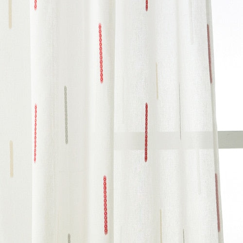 Modern geometric faux linen curtain semi-sheer jacquard curtain drop Striped simple tulle curtain living room custom made ready