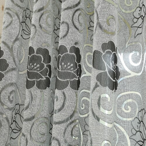 NAPEARL Short jacquard floral design semi-blackout curtains treatments modern curtains for kitchen living room window ready made